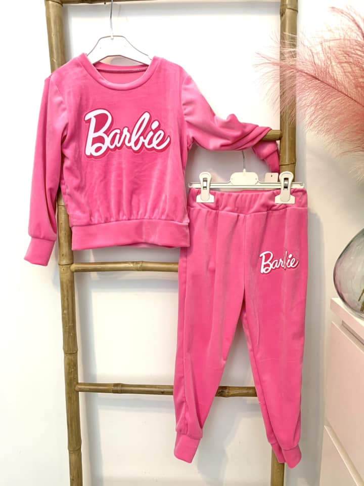 Jogging veste print Barbie - Rose